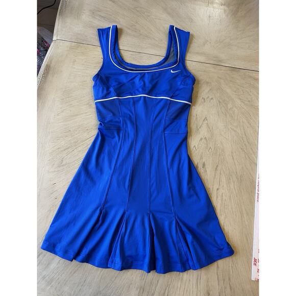 Serena Williams nike DUC Tennis dress S blue australian open 2012 Pleated Sheer - Picture 8 of 16
